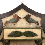 Wonderful Old Pennsylvania Folk Art Double Wall Box with Birds, Flower, Four Leaf Clover