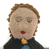 Super Sweet Old Knitted Boy Doll with One Blue Beaded Eye