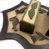 Wonderful Old Pennsylvania Folk Art Double Wall Box with Birds, Flower, Four Leaf Clover
