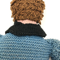 Super Sweet Old Knitted Boy Doll with One Blue Beaded Eye