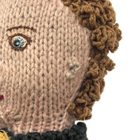 Super Sweet Old Knitted Boy Doll with One Blue Beaded Eye