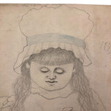 Girl with Basket, 1885 Wonderfully Strange Graphite Drawing