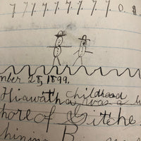 Helen Dayton's 1899 Notebook with School Work, Paper Dolls, Color Drawings, etc.
