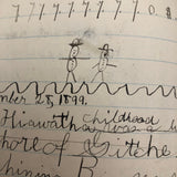Helen Dayton's 1899 Notebook with School Work, Paper Dolls, Color Drawings, etc.