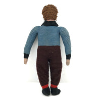 Super Sweet Old Knitted Boy Doll with One Blue Beaded Eye