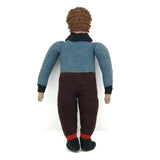 Super Sweet Old Knitted Boy Doll with One Blue Beaded Eye