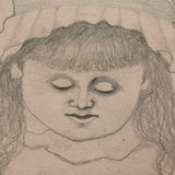 Girl with Basket, 1885 Wonderfully Strange Graphite Drawing