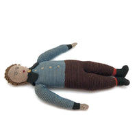 Super Sweet Old Knitted Boy Doll with One Blue Beaded Eye
