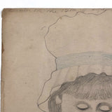 Girl with Basket, 1885 Wonderfully Strange Graphite Drawing