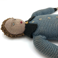 Super Sweet Old Knitted Boy Doll with One Blue Beaded Eye