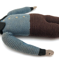 Super Sweet Old Knitted Boy Doll with One Blue Beaded Eye