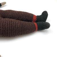 Super Sweet Old Knitted Boy Doll with One Blue Beaded Eye