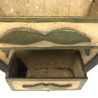 Wonderful Old Pennsylvania Folk Art Double Wall Box with Birds, Flower, Four Leaf Clover