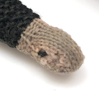 Super Sweet Old Knitted Boy Doll with One Blue Beaded Eye