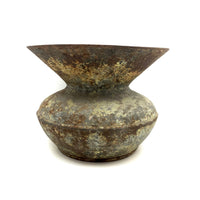 Old (Previously Enameled) Cast Iron Spittoon with Great Rusty Surface