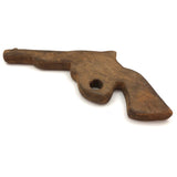 Pair of Carved Toy Guns - Pistol + Revolved