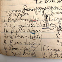 Helen Dayton's 1899 Notebook with School Work, Paper Dolls, Color Drawings, etc.
