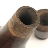 Beautiful and Sculptural Antique Treen Lidded Case (for Sewing Tools?)