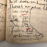 Helen Dayton's 1899 Notebook with School Work, Paper Dolls, Color Drawings, etc.