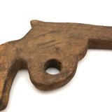 Pair of Carved Toy Guns - Pistol + Revolved