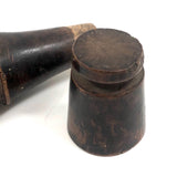 Beautiful and Sculptural Antique Treen Lidded Case (for Sewing Tools?)