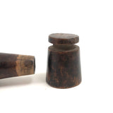 Beautiful and Sculptural Antique Treen Lidded Case (for Sewing Tools?)