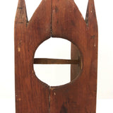 Wonderful Primitive Carved Pine Clock Case with Spires