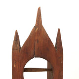 Wonderful Primitive Carved Pine Clock Case with Spires