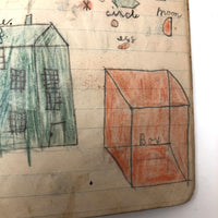 Helen Dayton's 1899 Notebook with School Work, Paper Dolls, Color Drawings, etc.