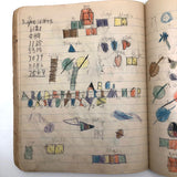 Helen Dayton's 1899 Notebook with School Work, Paper Dolls, Color Drawings, etc.
