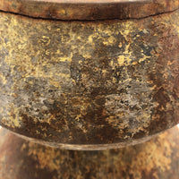 Old (Previously Enameled) Cast Iron Spittoon with Great Rusty Surface