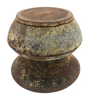 Old (Previously Enameled) Cast Iron Spittoon with Great Rusty Surface