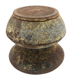 Old (Previously Enameled) Cast Iron Spittoon with Great Rusty Surface