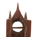 Wonderful Primitive Carved Pine Clock Case with Spires