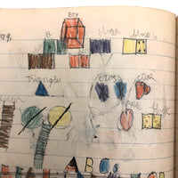 Helen Dayton's 1899 Notebook with School Work, Paper Dolls, Color Drawings, etc.