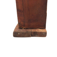 Wonderful Primitive Carved Pine Clock Case with Spires