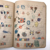 Helen Dayton's 1899 Notebook with School Work, Paper Dolls, Color Drawings, etc.