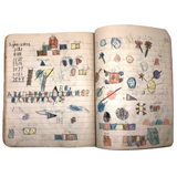 Helen Dayton's 1899 Notebook with School Work, Paper Dolls, Color Drawings, etc.