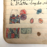 Helen Dayton's 1899 Notebook with School Work, Paper Dolls, Color Drawings, etc.