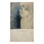 It's A Fine Girl WWI Era Red Cross Nurse Real Photo Postcard