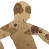 Poetic Old Jointed Cardboard Man with Beautiful Stains
