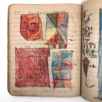 Helen Dayton's 1899 Notebook with School Work, Paper Dolls, Color Drawings, etc.
