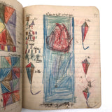 Helen Dayton's 1899 Notebook with School Work, Paper Dolls, Color Drawings, etc.