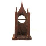 Wonderful Primitive Carved Pine Clock Case with Spires