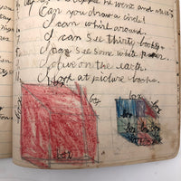 Helen Dayton's 1899 Notebook with School Work, Paper Dolls, Color Drawings, etc.