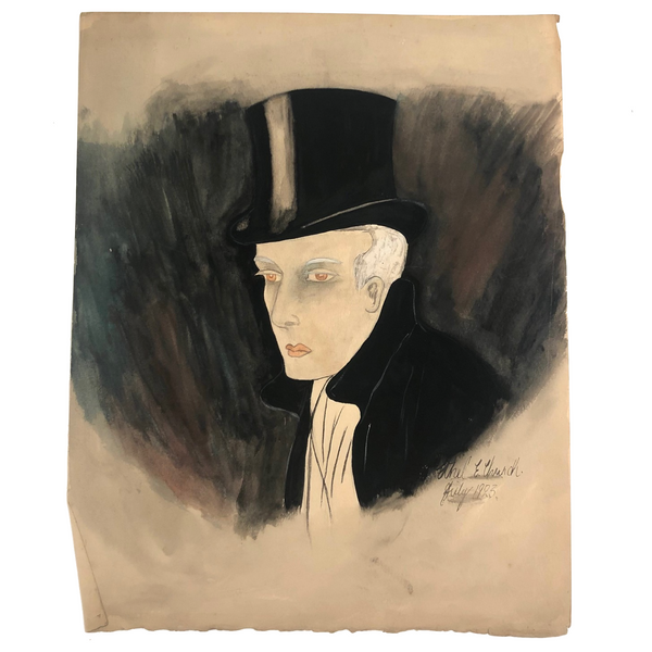 Ethel Esme Church 1923 Dramatic Portrait of Very Dramatic Looking Man!