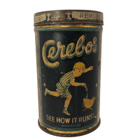 Antique Cerebos Table Salt Tin with Boy and Chick