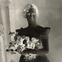 Childs Art Gallery 1890 Glass Plate Negative of Young Woman with Flowers