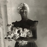 Childs Art Gallery 1890 Glass Plate Negative of Young Woman with Flowers