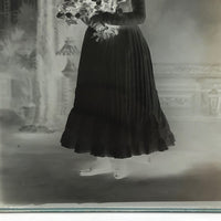 Childs Art Gallery 1890 Glass Plate Negative of Young Woman with Flowers